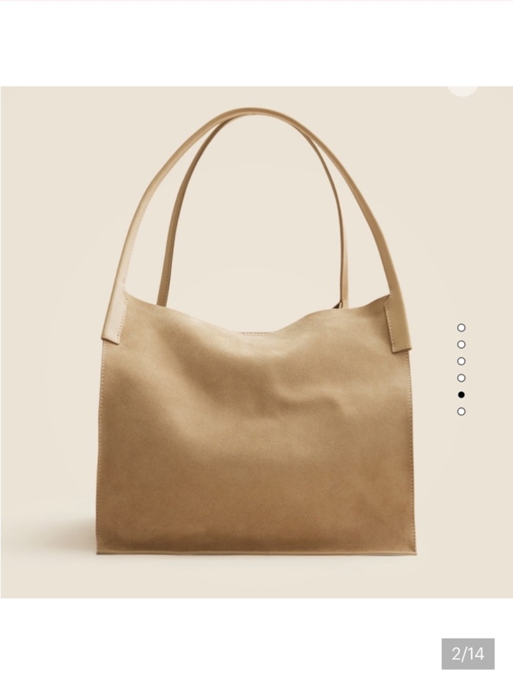 Jcrew suede Tote Bag in Light Brown. Brand new! - Picture 2 of 6